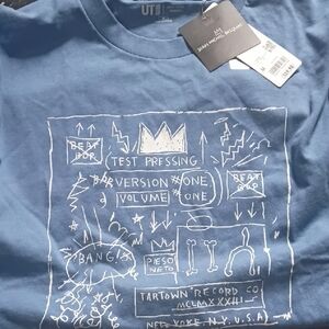 Jean-Micheal Basquiat Blue Tee With His Art